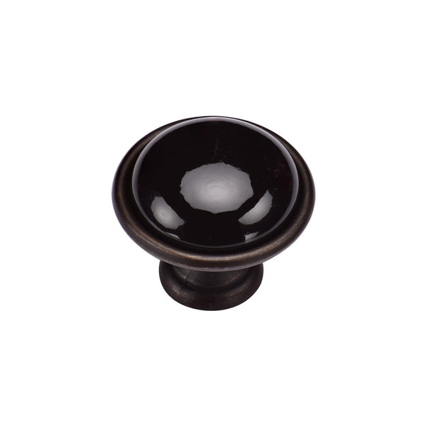 Black Domed Cabinet Knob by M Marcus - Heritage Brass