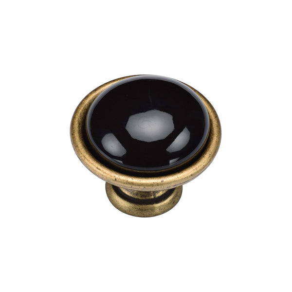 Black Domed Cabinet Knob by M Marcus - Heritage Brass