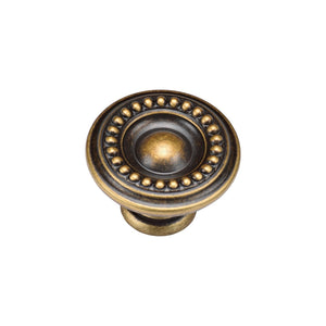 Beaded Round Knob by M Marcus - Heritage Brass