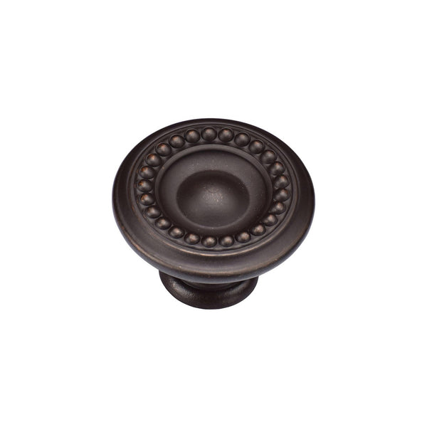 Beaded Round Knob by M Marcus - Heritage Brass
