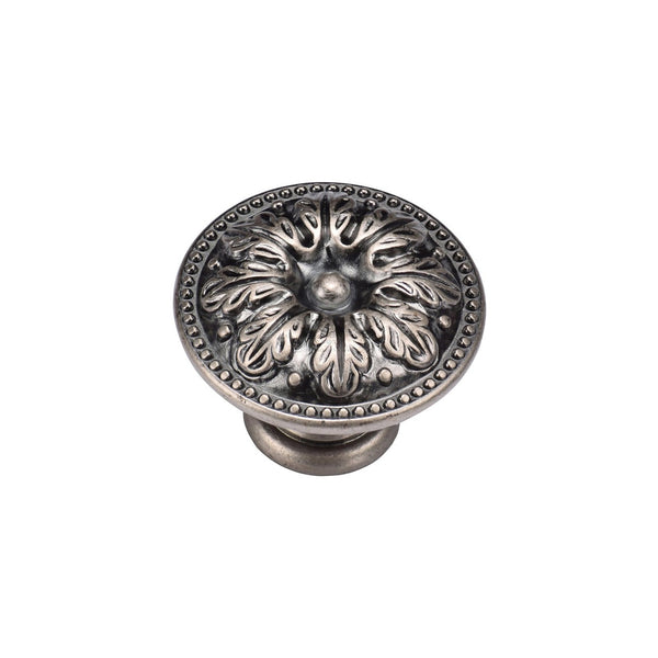 Floral Round Knob by M Marcus - Heritage Brass