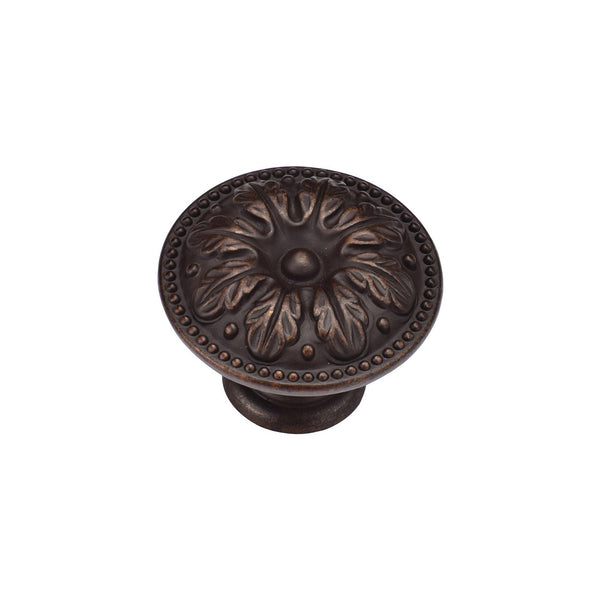 Floral Round Knob by M Marcus - Heritage Brass