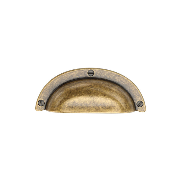 M Marcus - Heritage Brass, Drawer Cup Pull, Cabinet Hardware, Cabinet Handle, Cup Pulls, Drawer Cup Pulls