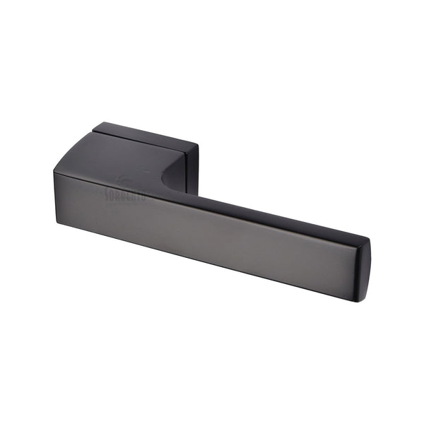 Vitra Door Handle on Square Rose by M Marcus - Heritage Brass