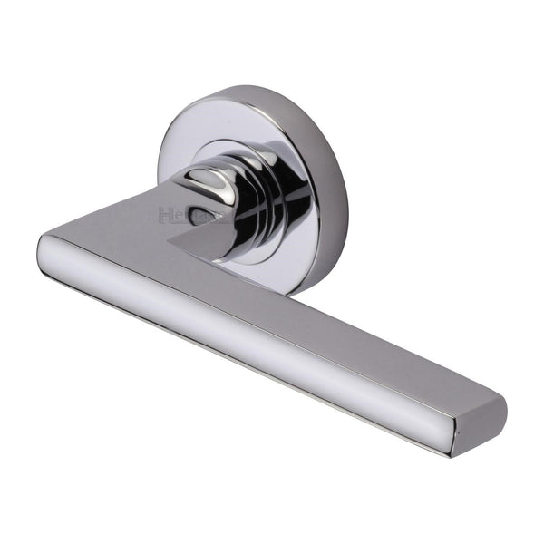 Trident Door Handle on Round Rose