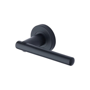Challenger Door Handle on Round Rose by M Marcus - Heritage Brass