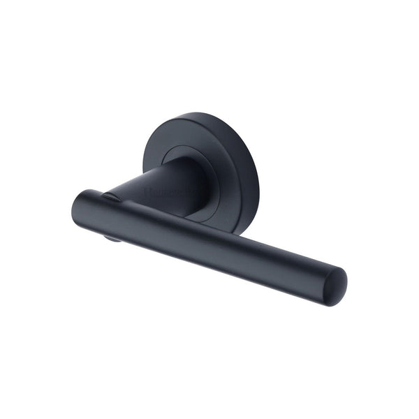 Challenger Door Handle on Round Rose by M Marcus - Heritage Brass