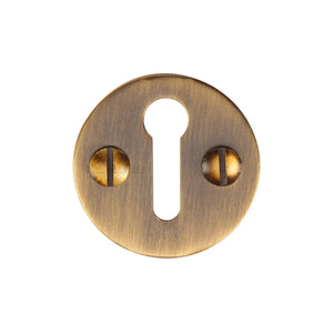 M Marcus - Heritage Brass, Standard Key Escutcheon Round - V1010, Escutcheons & Privacy Thumbturns, Escutcheons