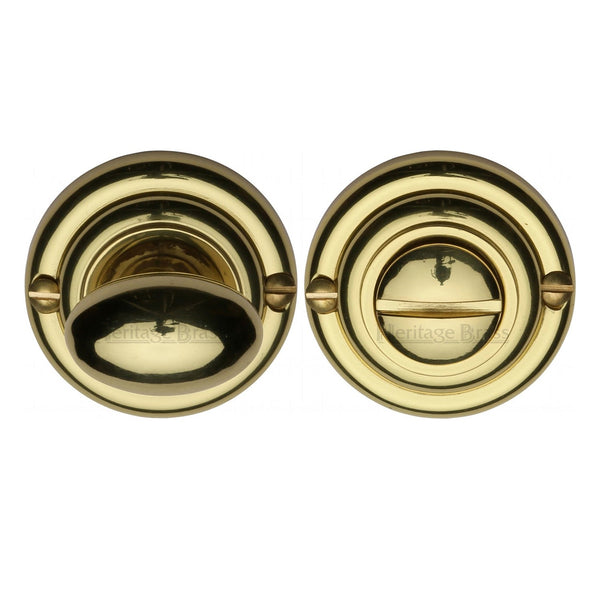 M Marcus - Heritage Brass, Round Bathroom Turn & Release - V1015, Escutcheons & Privacy Thumbturns, Turn & Release