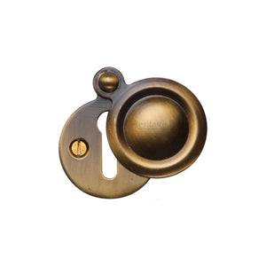 M Marcus - Heritage Brass, Standard Covered Key Escutcheon Round - V1020, Escutcheons & Privacy Thumbturns, Escutcheons