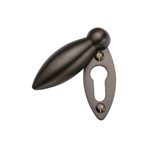 M Marcus - Heritage Brass, Standard Covered Key Escutcheon Oval - V1022, Escutcheons & Privacy Thumbturns, Escutcheons