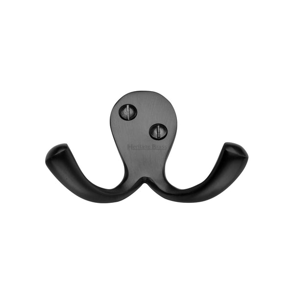 Double Coat HookÂ - V1060 by M Marcus - Heritage Brass