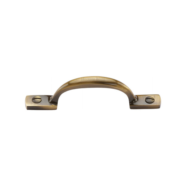 M Marcus - Heritage Brass, Russell Cabinet Pull Handle, Cabinet Hardware, Cabinet Pull Handles