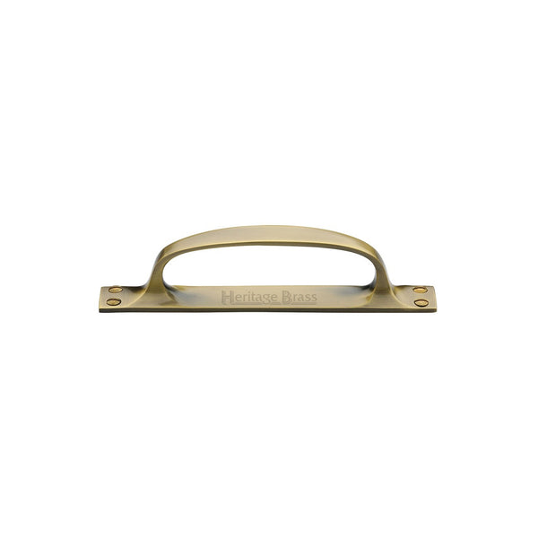 Door Pull Handle on Plate Offset by M Marcus - Heritage Brass