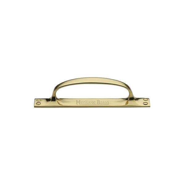Door Pull Handle on Plate Offset by M Marcus - Heritage Brass