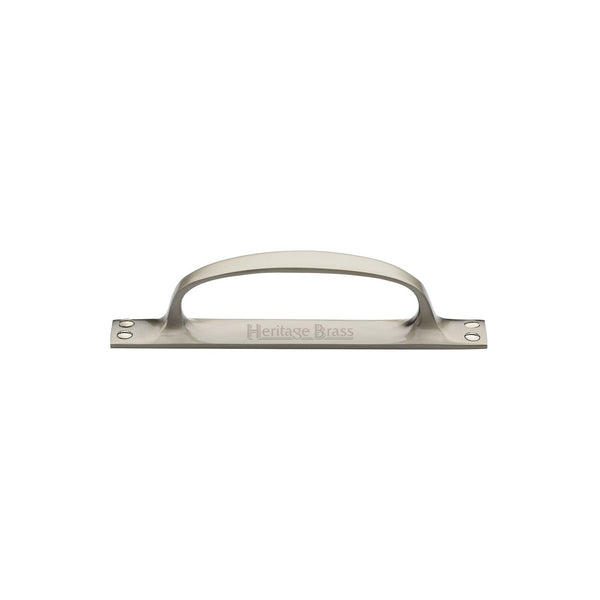 Door Pull Handle on Plate Offset by M Marcus - Heritage Brass