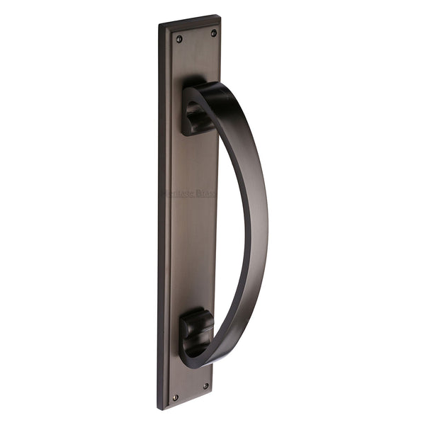 M Marcus - Heritage Brass, Door Pull Handle on Back Plate, Door Pull Handles, Door Pull Handles on Plate