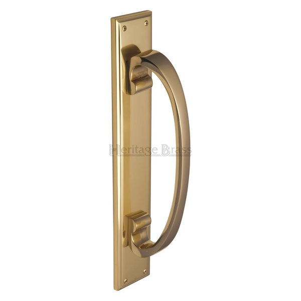 M Marcus - Heritage Brass, Door Pull Handle on Back Plate, Door Pull Handles, Door Pull Handles on Plate