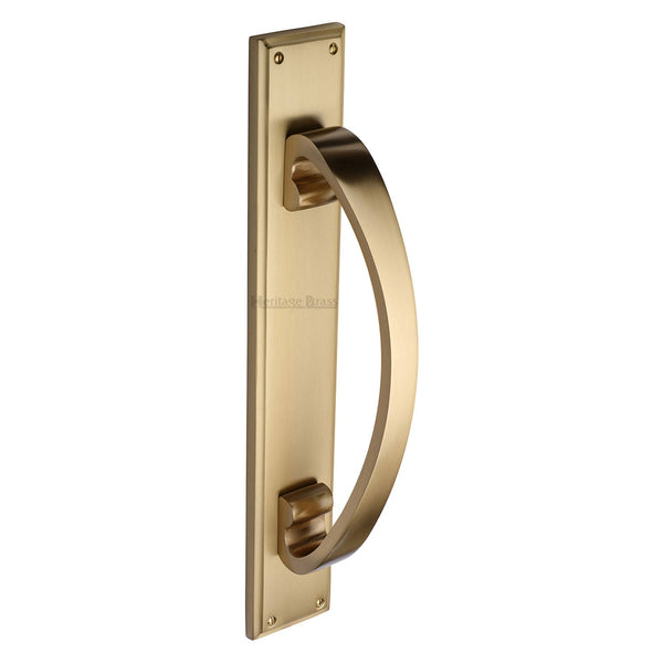 M Marcus - Heritage Brass, Door Pull Handle on Back Plate, Door Pull Handles, Door Pull Handles on Plate