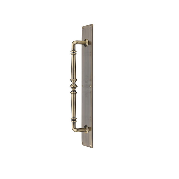 Avon Door Pull Handle on Plate by M Marcus - Heritage Brass