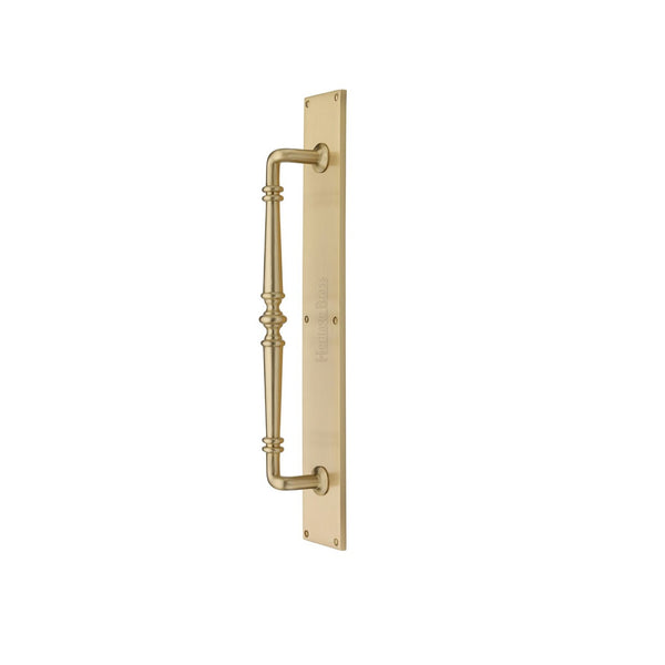 Avon Door Pull Handle on Plate by M Marcus - Heritage Brass