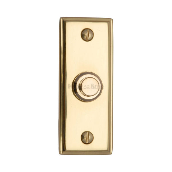 M Marcus - Heritage Brass, Oblong Bell Push, Exterior Door Hardware, Bell Pushes