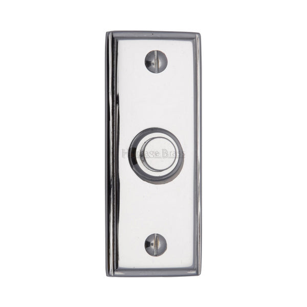 M Marcus - Heritage Brass, Oblong Bell Push, Exterior Door Hardware, Bell Pushes
