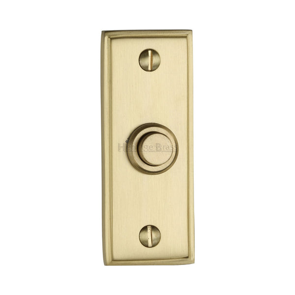 M Marcus - Heritage Brass, Oblong Bell Push, Exterior Door Hardware, Bell Pushes
