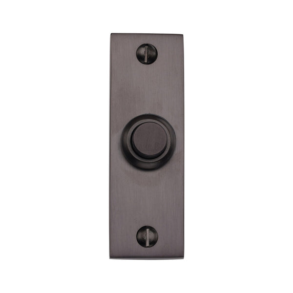 M Marcus - Heritage Brass, Rectangular Bell Push, Exterior Door Hardware, Bell Pushes