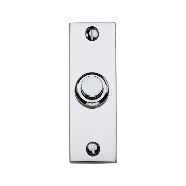 M Marcus - Heritage Brass, Rectangular Bell Push, Exterior Door Hardware, Bell Pushes