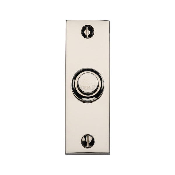 M Marcus - Heritage Brass, Rectangular Bell Push, Exterior Door Hardware, Bell Pushes