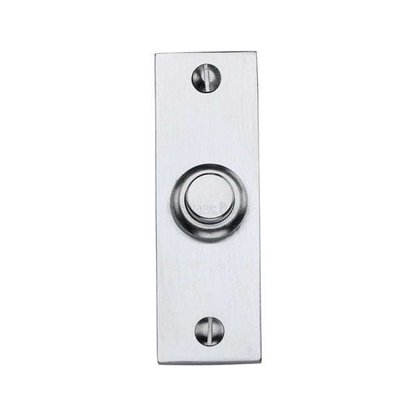 M Marcus - Heritage Brass, Rectangular Bell Push, Exterior Door Hardware, Bell Pushes