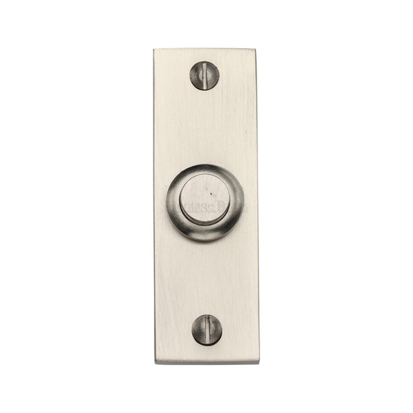 M Marcus - Heritage Brass, Rectangular Bell Push, Exterior Door Hardware, Bell Pushes