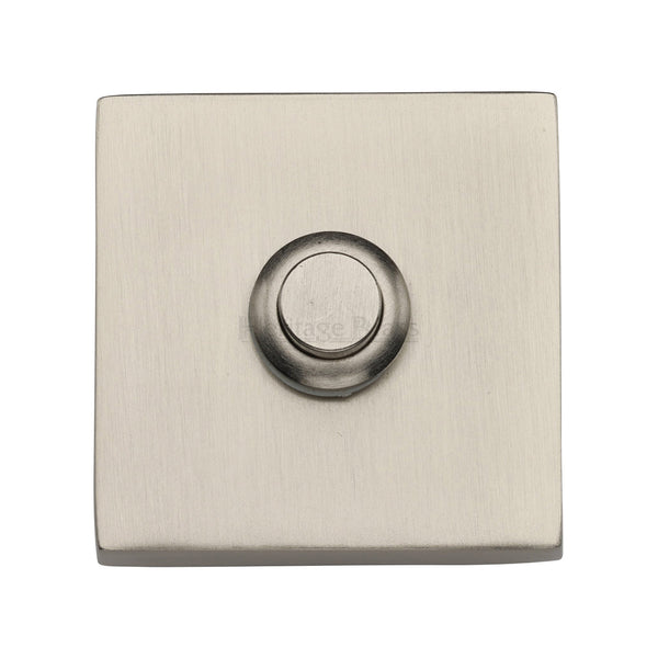 M Marcus - Heritage Brass, Square Bell Push, Exterior Door Hardware, Bell Pushes