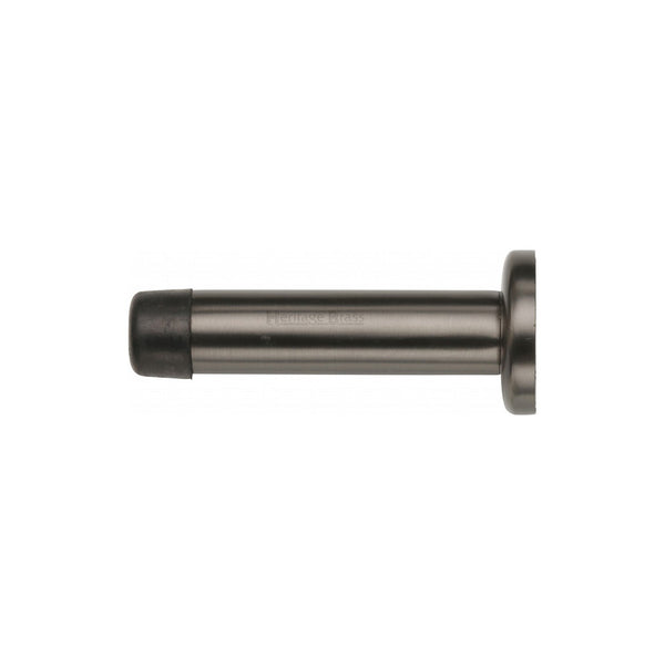 Cylindrical Wall Mounted Door Stop with Rose by M Marcus - Heritage Brass