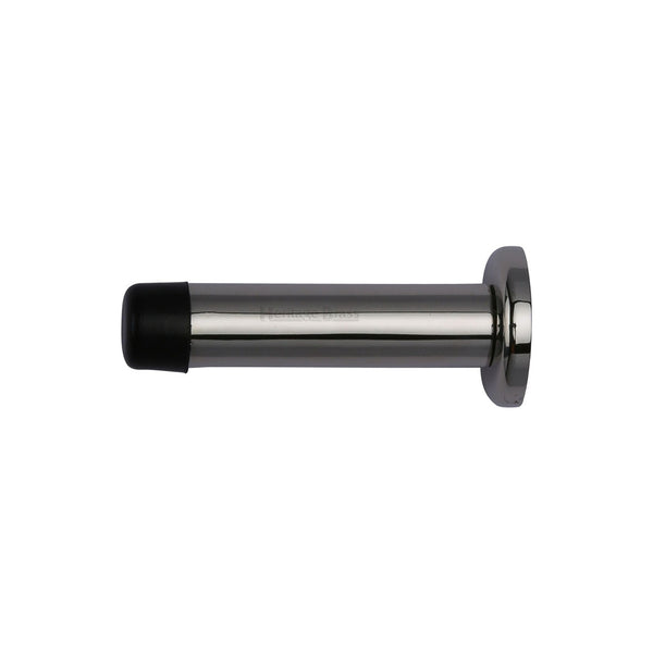 Cylindrical Wall Mounted Door Stop with Rose by M Marcus - Heritage Brass