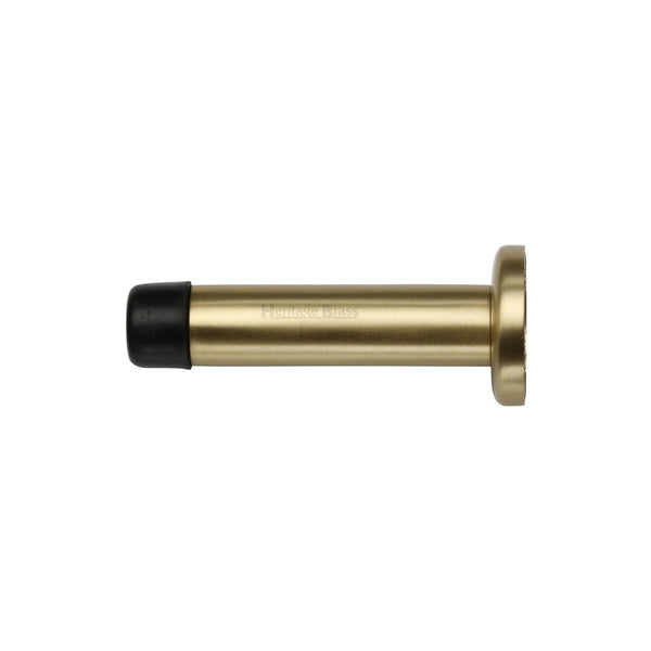 Cylindrical Wall Mounted Door Stop with Rose by M Marcus - Heritage Brass