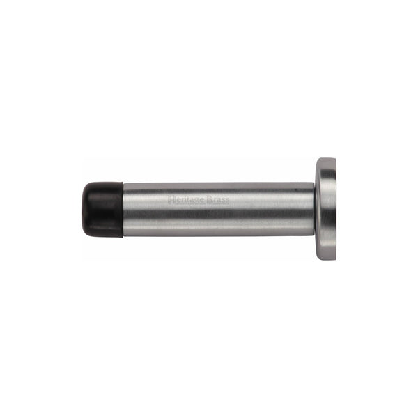 Cylindrical Wall Mounted Door Stop with Rose by M Marcus - Heritage Brass