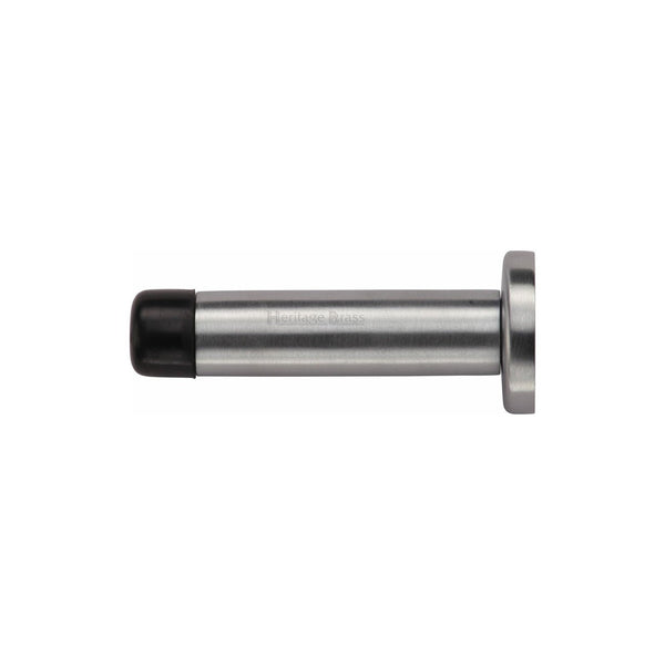 Cylindrical Wall Mounted Door Stop with Rose by M Marcus - Heritage Brass