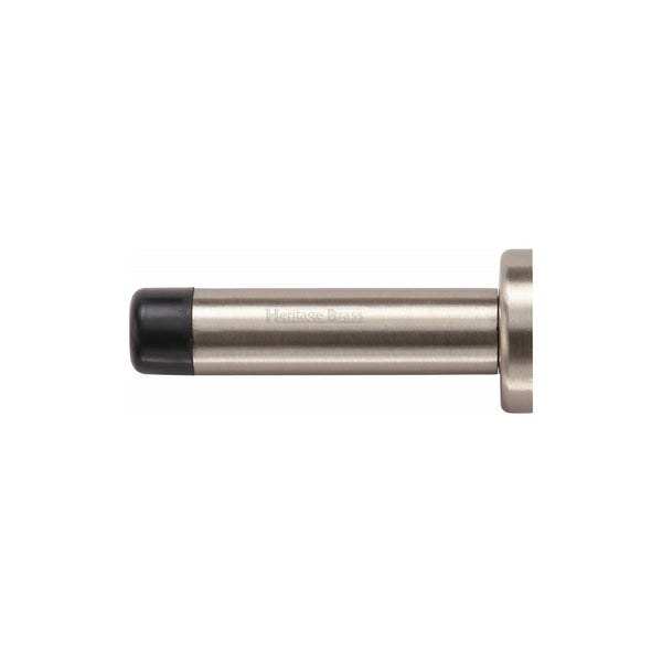 Cylindrical Wall Mounted Door Stop with Rose by M Marcus - Heritage Brass