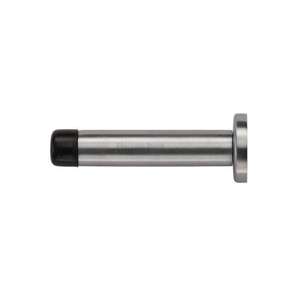Cylindrical Wall Mounted Door Stop with Rose by M Marcus - Heritage Brass