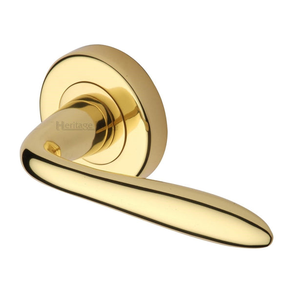 M Marcus - Heritage Brass, Sutton Door Handle on Round Rose, Door Handles, Door Handles on Round Rose