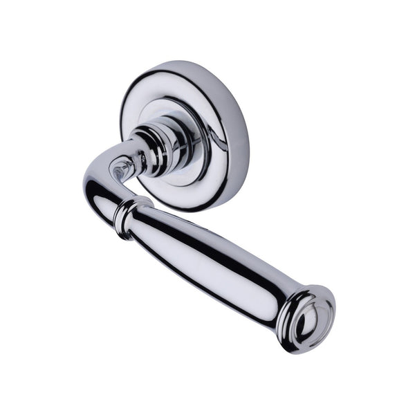 Lincoln Door Handle on Round Rose by M Marcus - Heritage Brass