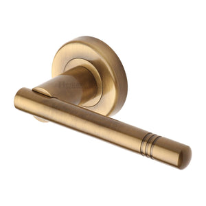 M Marcus - Heritage Brass, Alicia  Door Handle on Round Rose, Door Handles, Door Handles on Round Rose