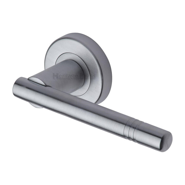 Alicia Door Handle on Round Rose by M Marcus - Heritage Brass