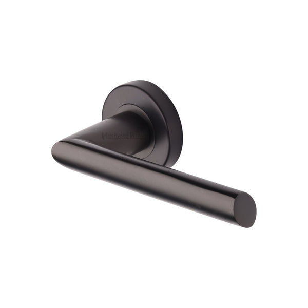 Mercury Door Handle on Round Rose by M Marcus - Heritage Brass