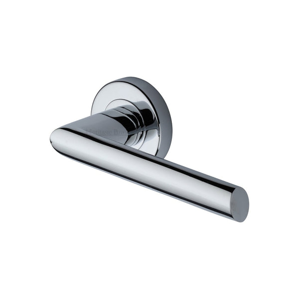 Mercury Door Handle on Round Rose by M Marcus - Heritage Brass