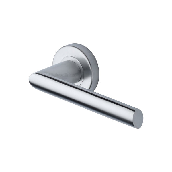 Mercury Door Handle on Round Rose by M Marcus - Heritage Brass