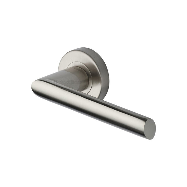 Mercury Door Handle on Round Rose by M Marcus - Heritage Brass