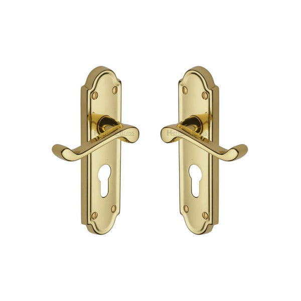 Meridian Door Handle on Plate by M Marcus - Heritage Brass
